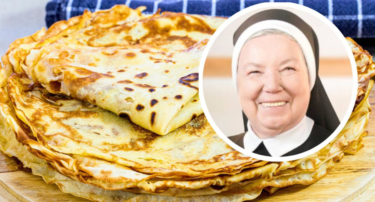 Sœur Anastazja prépare des crêpes selon la méthode moitié-moitié.  Vous ne pouvez pas le faire sans 1 ingrédient sucré