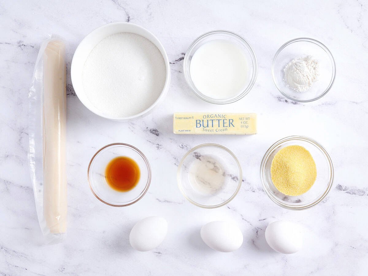 Les ingrédients pour une tarte aux échecs maison.