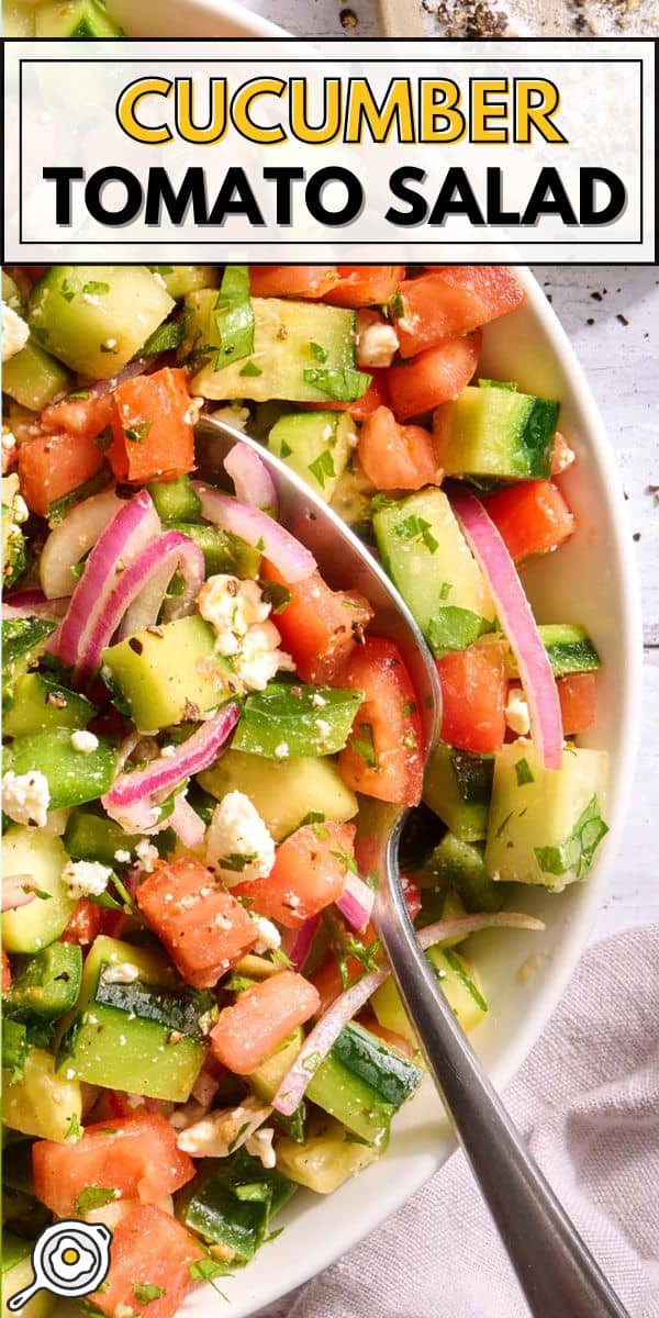 image d'épingle à salade de tomates et de concombres