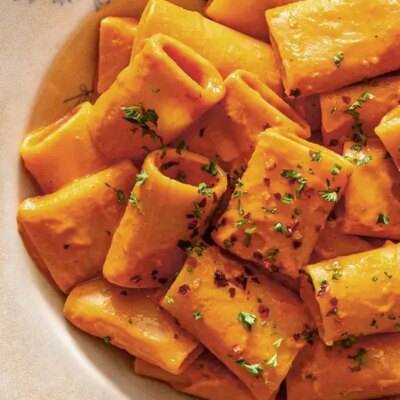 La recette de pâtes aux carottes rôties de Richard Makin