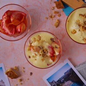 Cuisine italienne de Donal : Zabaglione aux pêches rôties